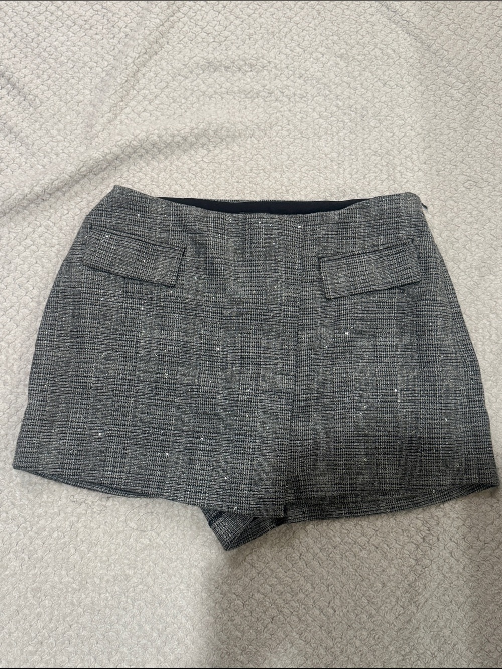 Tailored Gray Plaid Women’s Dress Shorts
